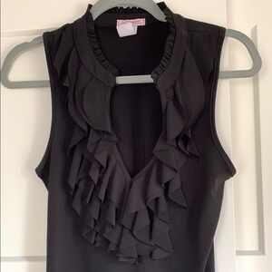 {Six Degrees of Separation} Black Ruffled Sleeveless Top